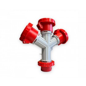 Adaptateur électrique CEE 220v 32A 3sorties rouge 4P T Elettrocanali