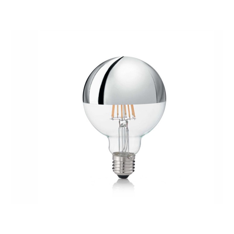 Ampoule forme globe D.95 E27 8w dôme argent...