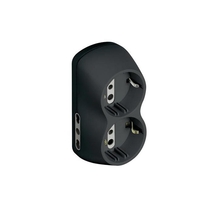 Adattatore elettrico 4 prese 2 10a+t 2prese bipasso unel...