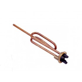 Electric water heater heating element with curved fast flange