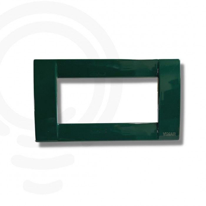 Placca classica in metallo 4 moduli verde bosco Vimar Idea 