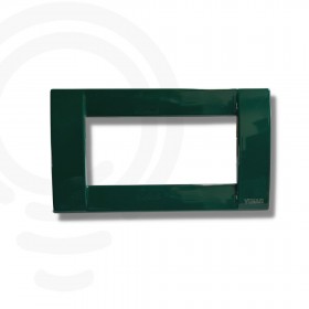 Placca classica in metallo 4 moduli verde bosco Vimar Idea 