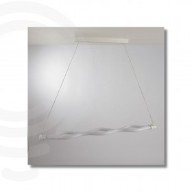 Sospensione led bianco in acrilico e metallo 40w 5800lm 4000k 150x102x15cm