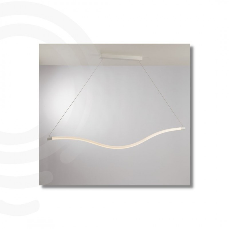 Sospensione led bianco in acrilico e metallo...