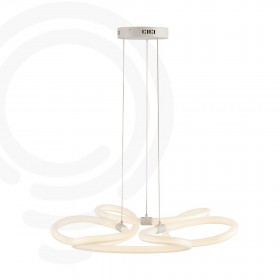 Sospensione led bianco in acrilico e metallo 90w 13200lm 4000k 150x75x9 cm.