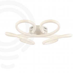 Plafoniera led bianco in acrilico e metallo 90w 13200lm 4000k 75x75x14 cm.