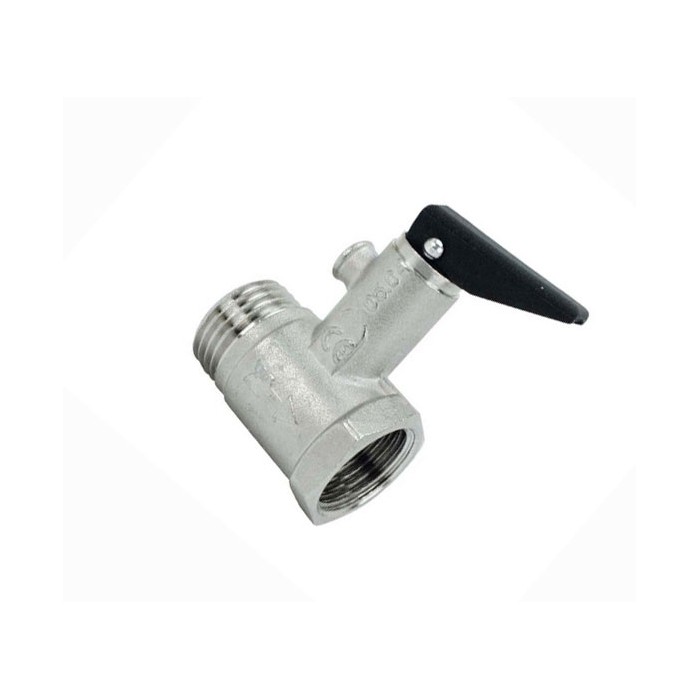 Safety water heater valve with MF 1/2 lever