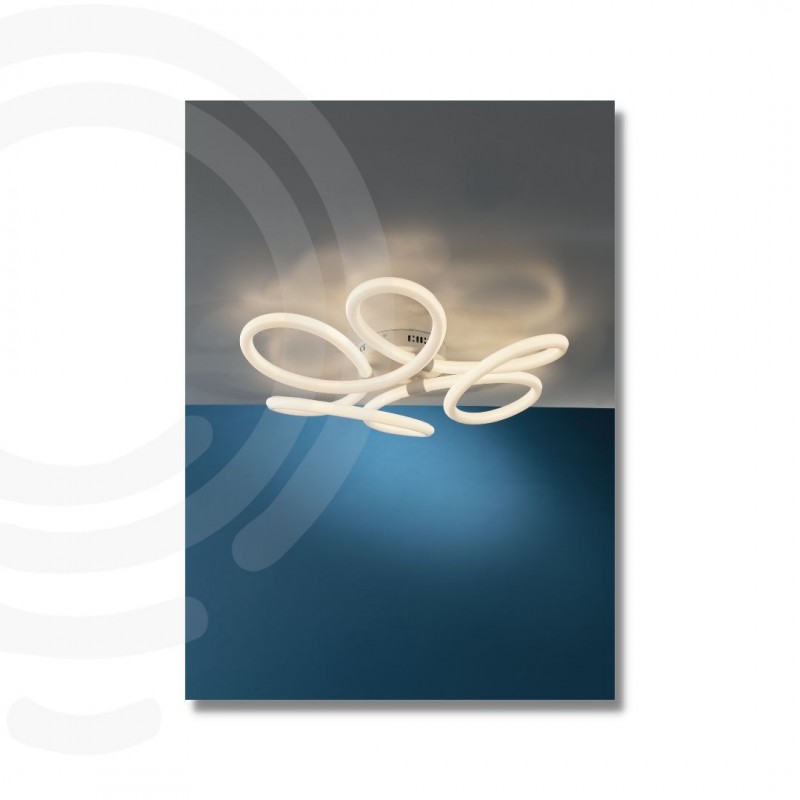 Plafoniera led bianco in acrilico e metallo 90w...