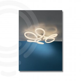 Plafoniera led bianco in acrilico e metallo 90w 13200lm 4000k 75x75x14 cm.