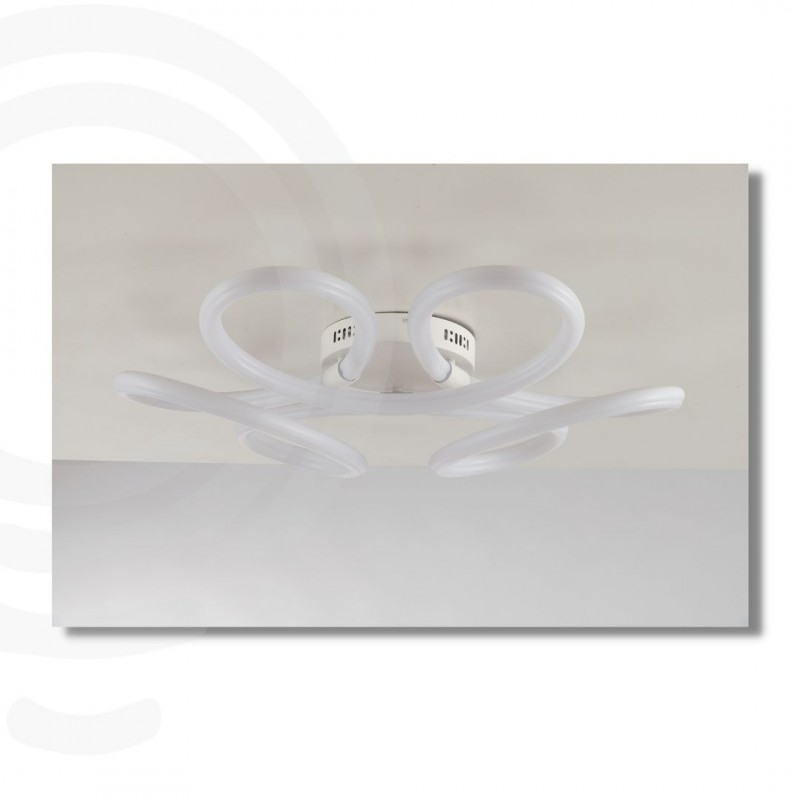 Plafoniera led bianco in acrilico e metallo 90w...