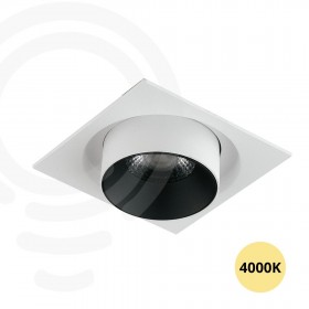 Incasso led estraibile bianco in alluminio 15w 1375lm 4000k 10x10x9 4 cm