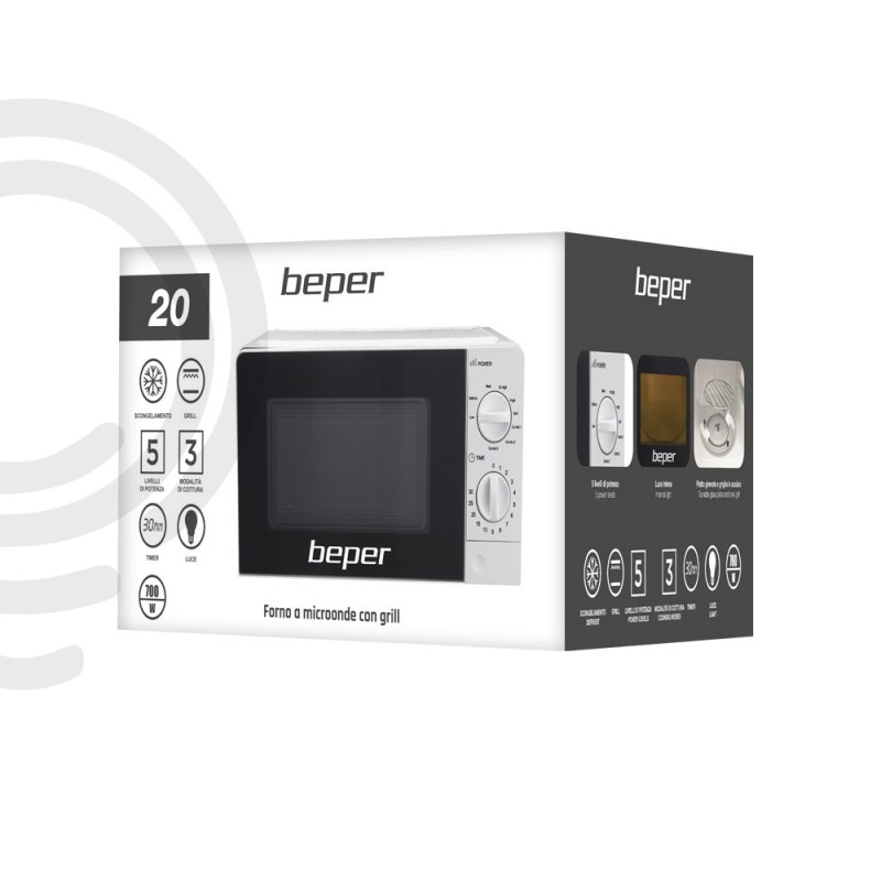 Forno a micronde con grill bianco 20 litri...