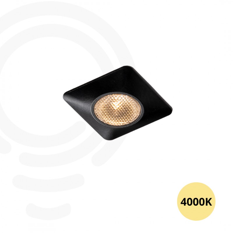 Faretto a incasso led nero in alluminio 1w...
