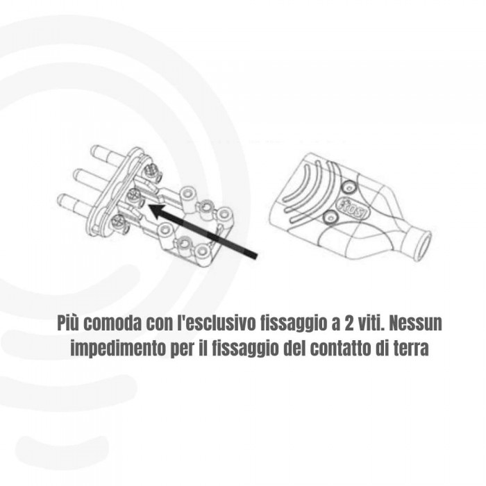 Spina in gomma antischiacciamento 10A 250V Bianco 2