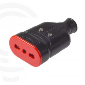 Anti-crushing black rubber socket 16A 250V
