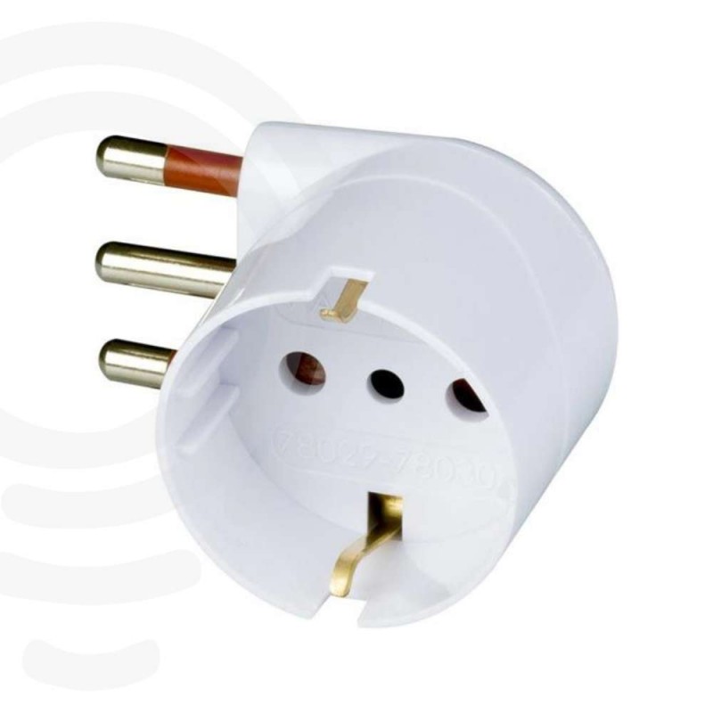 White domestic schuko plug 16A 250V ultra-flat...