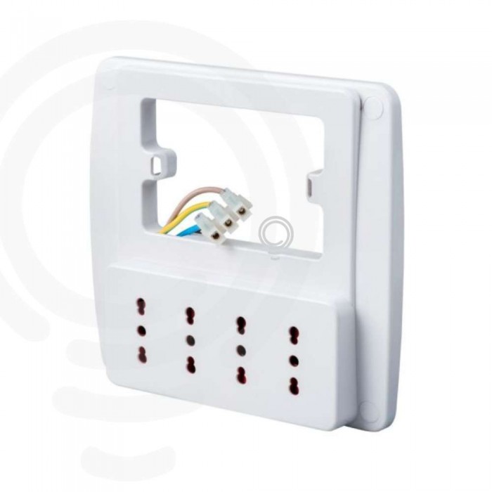 Weiße Steckdosenleiste mit 4 bivalenten 10/16A Steckdosen