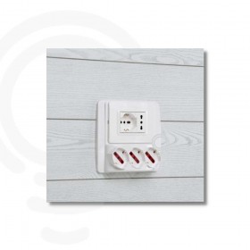 Multipresa bianca con 3 prese schuko + 3 bivalenti 10/16A