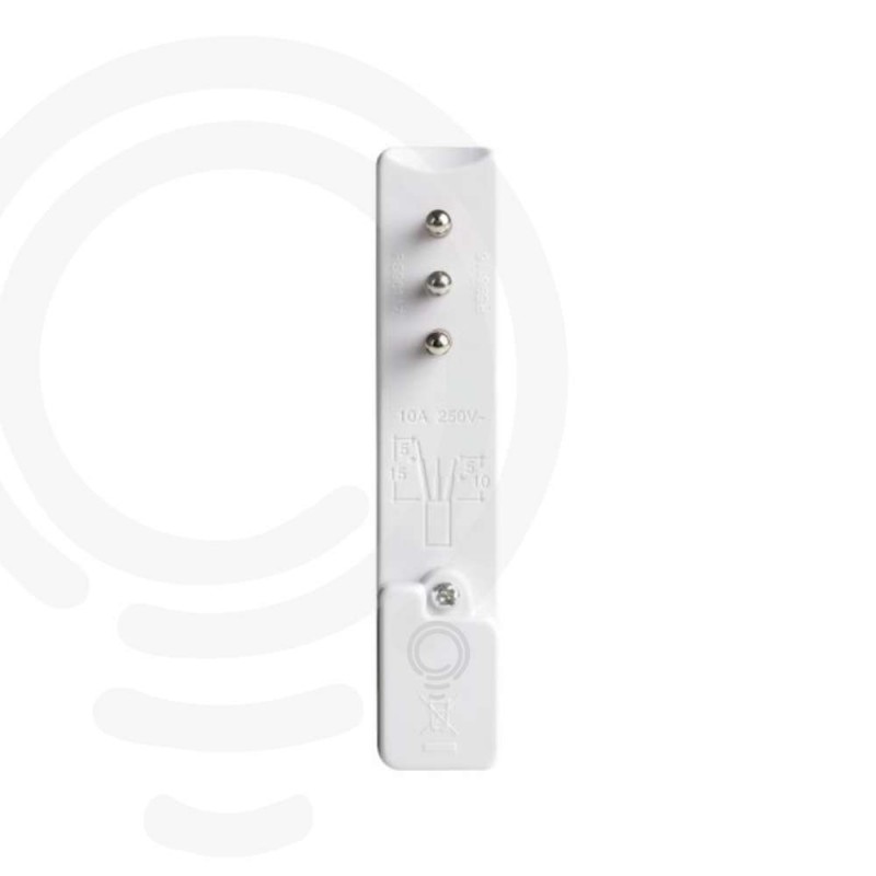 Spina ultra-piatta bianca a standard italiano 90° 10A  - 2P+T 250V 