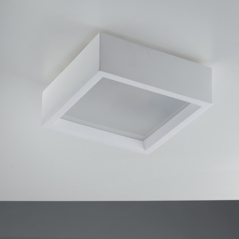 Plafoniera gesso verniciato bianco 2xe27 