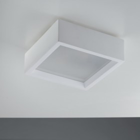 Plafoniera gesso verniciato bianco 2xe27 