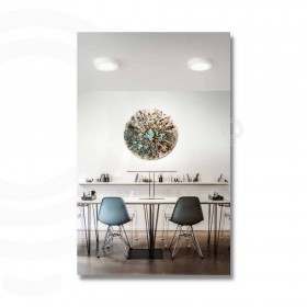 Plafoniera gesso verniciato bianco 2xe27 