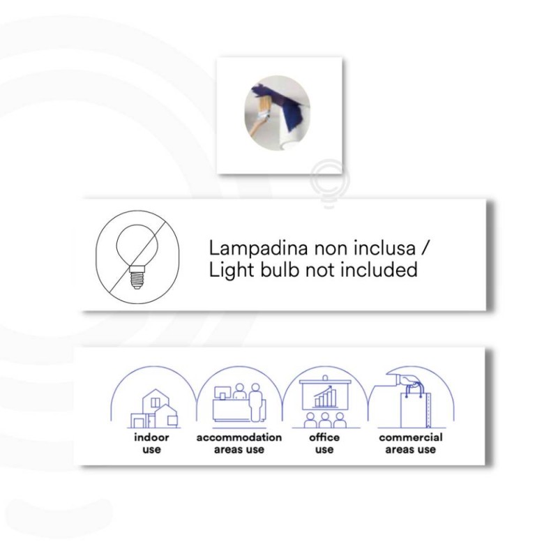 Plafoniera gesso verniciato bianco 2xe27 