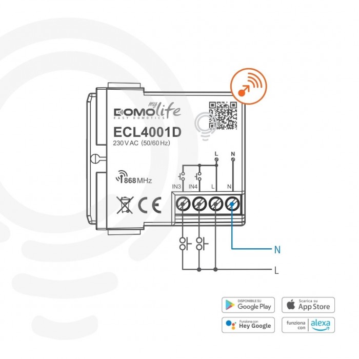 Modular black home automation control with 2 wired inputs... 2