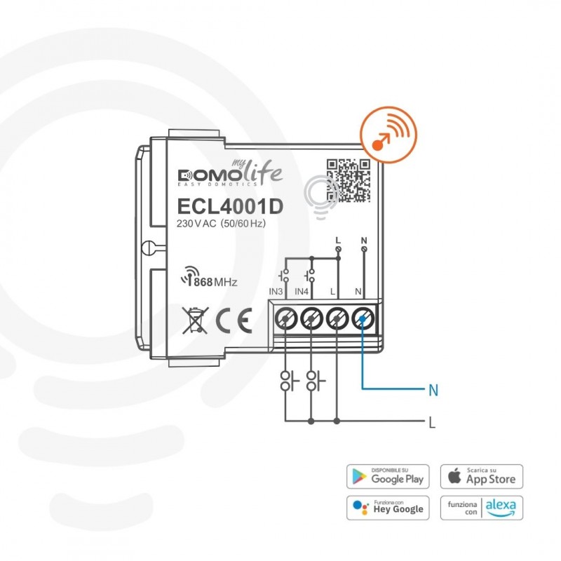 Commande domotique noire modulaire avec 2...