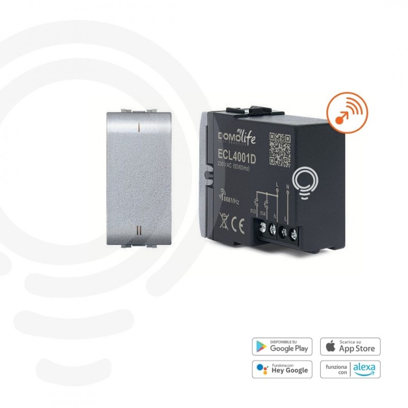 Commande domotique grise modulaire avec 2...