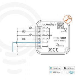 Commande intégrée avec 4 entrées filaires 230V