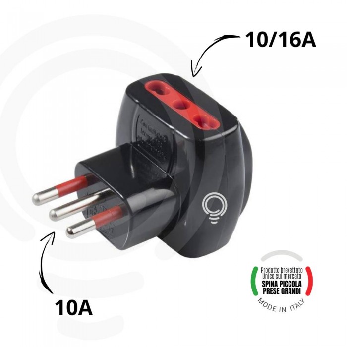 Steckdosenleiste Schwarzer Adapter mit kleinem 10A...