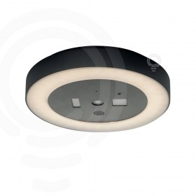 Plafoniera led zoom antracite in alluminio 30w 3600lm 4000k dimmerabile wi-fi ip54 con videocamera 3