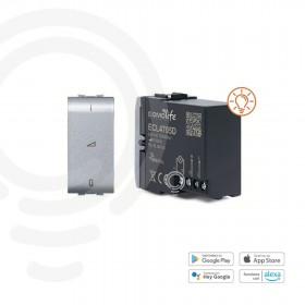 Home automation gray modular dimmer with 1 controlled circuit 230V for incandescent lamps, dimmable led halogen and dimmable CFL