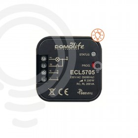 Variateur domotique avec 1 circuit intégré et 1 entrée filaire 230V pour lampes incandescentes, halogènes, LED dimmables et CFL 