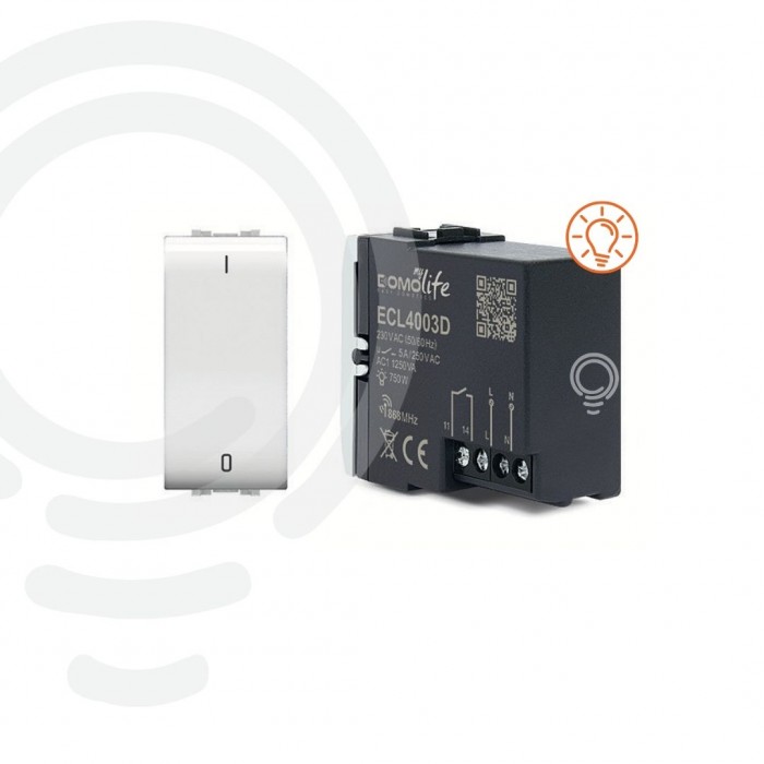 Interrupteur domotique blanc modulaire avec 1 circuit...