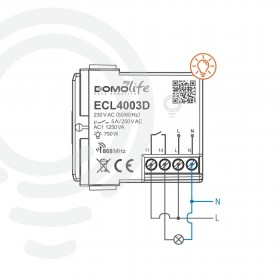 Interruttore domotico bianco modulare con 1 circuito comandato 230V