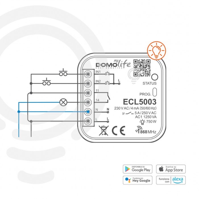 Actionneur domotique encastré avec 1 circuit commandé et... 2