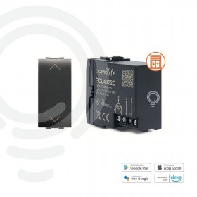 Modular home automation double black button for 1 230V motorized device