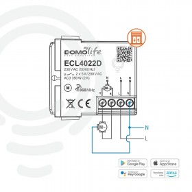 Modular home automation double gray button for 1 230V motorized device