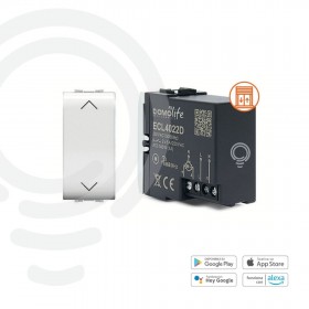 Modular home automation double white button for 1 230V motorized device