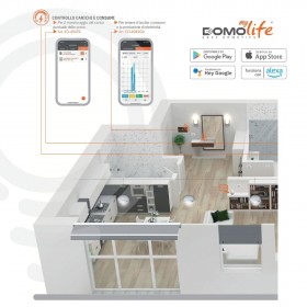 Modular home automation double white button for 1 230V motorized device