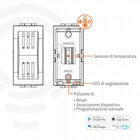 Modular black temperature sensor battery powered 3V