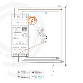 Dreiphasiger Energieverbrauchszähler für DIN-Schiene