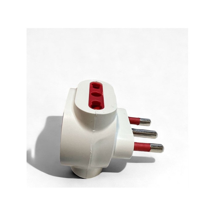 Dreifachstecker 16a T bivalenter Adapter WEISS RS7703B 2
