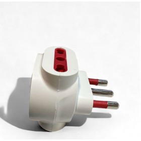 Adaptateur bivalent prise triple 16a T BLANC RS7703B
