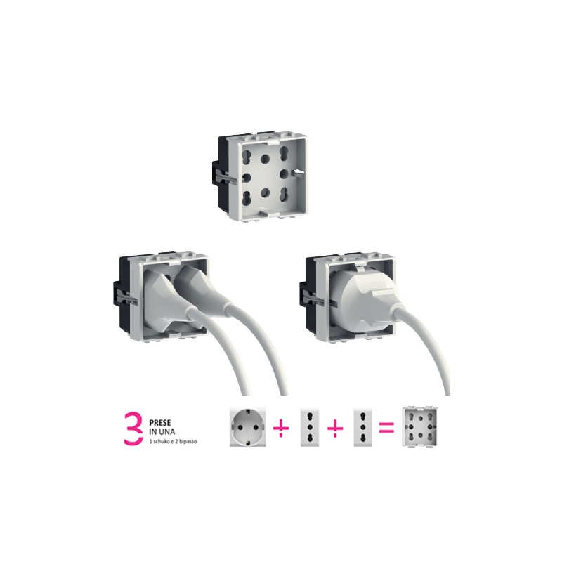 Presa universale living light unel schuko...