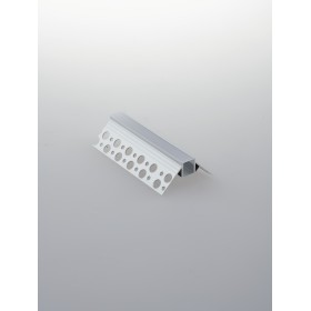 Eckiger Strukturprofil-Diffusor aus silbernem Opal, 200 x 2,1 x 4,8 cm