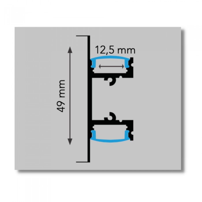 Profil diffuseur opale blanc avec capuchons et supports... 2