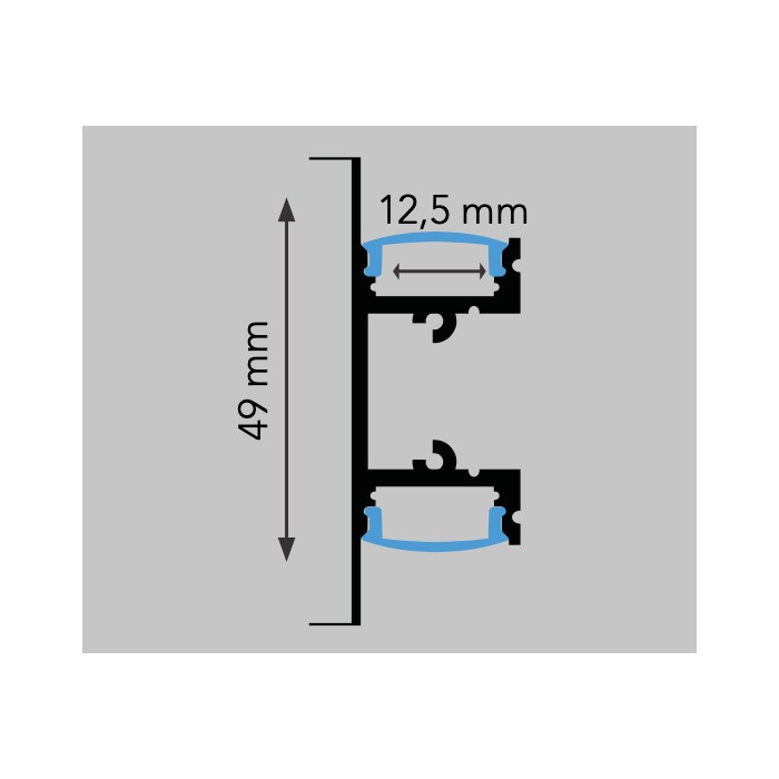 Diffuseur de fumée profil noir avec capuchons et supports... 2